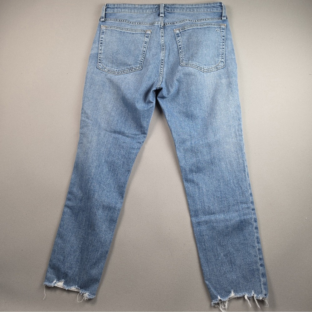 Rag Bone Dre Low Rise Slim Boyfriend Jeans Distressed Ripped Raw Hem Size 30 USA - Picture 3 of 12